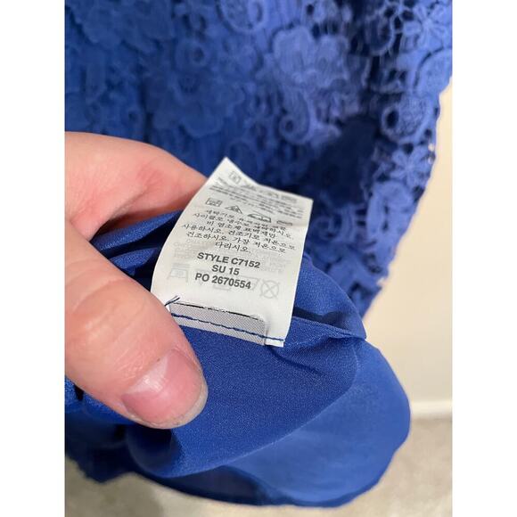 J. Crew Blue Crochet‎ Lace Sleeveless Sheath Dress Size 4 - Picture 9 of 9